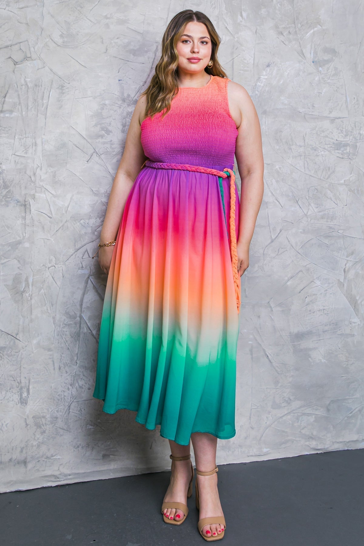CATER TO YOU WOVEN MIDI DRESS Flying Tomato